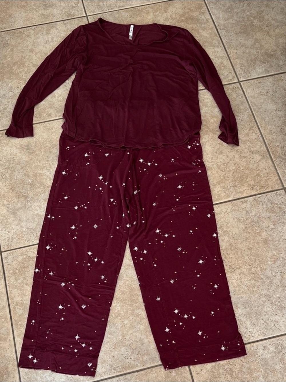 Soma Burgundy Star Pajama Set